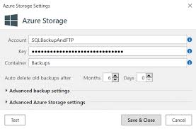 backup sql server to azure storage