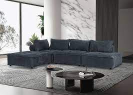 konya velvet fabric sectional sofa