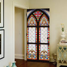 Door Wall Sticker Old Stained Glass