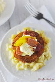 fried green tomato topped on mac