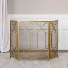 Gold Art Deco Style Fireplace Screen 3