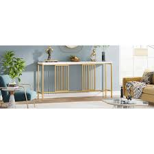 Long Rectangle Wood Console Table