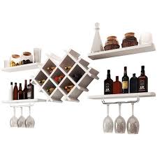 Wine Rack Set With Storage Shelves