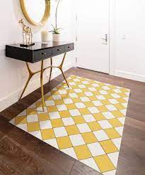 white checkerboard vinyl floor mat