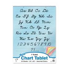 Cursive Cover Chart Tablet 24 In X 36 In 1 In Assorted Colors Ea