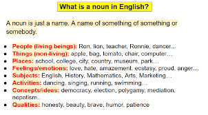 what is a noun in english a unique way