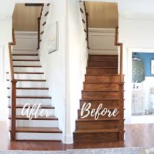 Paint Stained Stairs White