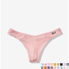 Victoria Secret Pink Victorias Secret Pink Cotton Thong Panty Cotton Song Panties 622 Chalk Rose Pink Series Pink Series 201907 Color016