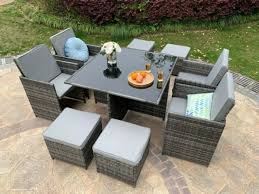 cube 4 seater rattan effect patio