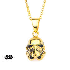 gold pvd plated 3d stormtrooper pendant