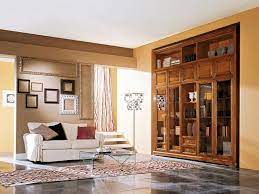 wooden cabinet with glass doors for