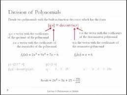 lecture 4 polynomials in matlab you