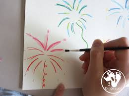 watercolor pencil fireworks craft for