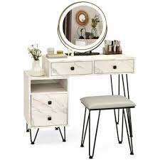 modern vanity makeup table stool set