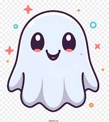 cartoon ghost with big eyes and smile