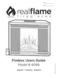 Real Flame Firebox 4099 User S Guide