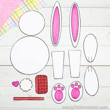 Cut out the shape and use it for coloring, crafts, stencils, and more. Mix And Match Paper Bunny Craft Bunny Template Included Messy Little Monster
