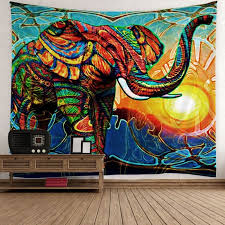 Elephant Sunlight Wall Hanging Tapestry