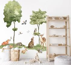 Kids Forest Animals Wall Decal Cute