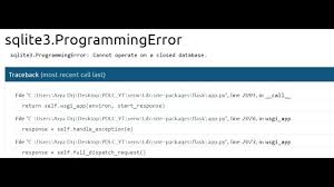 sqlite3 programming error cannot
