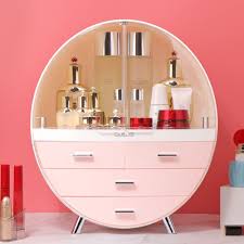 pink dressing table makeup storage box