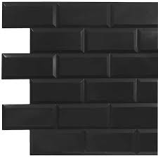 Black Faux Bricks Pvc Wall Panel