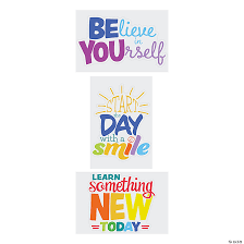 Positive Sayings Wall Clings 3 Pc