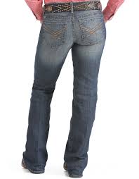 Cinch Womens Ada Mid Rise Relaxed Fit Boot Cut Jeans Dark Stonewash
