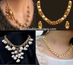 gold pearl necklace designs