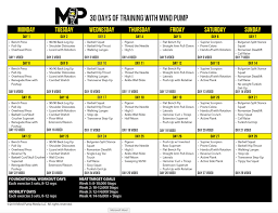 Training With Mind Pump Workout Calendar