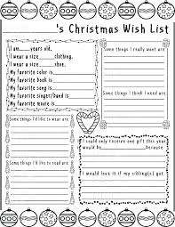 Wish List Template Printable Christmas Microsoft Word