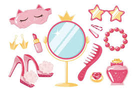 set of avatars game icons with pink