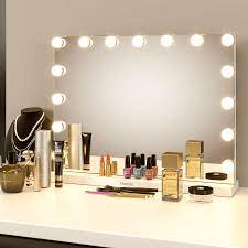 homfa lighted makeup mirror 15 led