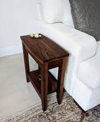 Small Walnut End Table With Storage