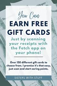 gift cards from the fetch rewards app