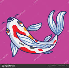 cute koi fish top isolated cartoon
