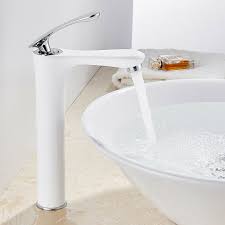 Modern White Bathroom Basin Mixer Taps