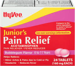 Hy Vee Juniors Bubblegum Flavor Acetaminophen Pain Relief