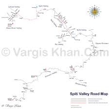 lahaul spiti road map with distances