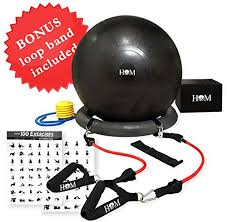 Hom Premium Exercise Ball With Resistance Bands And Base All