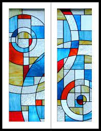 Contemporary Stained Glass Cabinet Doors