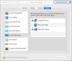 Then choose screen recording and click the lock icon to save changes. Share Content In A Meeting In Teams Office Support