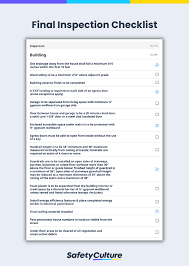 free final inspection checklist pdf