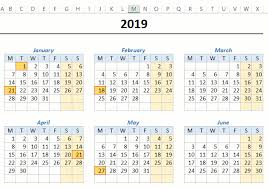 yearly excel calendar template