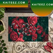 gucci snake x rose wallpaper doormat