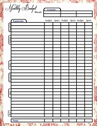 Household Budget Template Printable Stanley Tretick