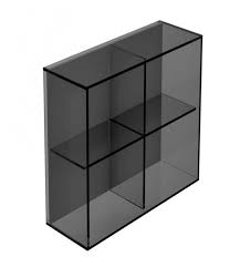 Pier Square 4 Box Glass Shelf Black