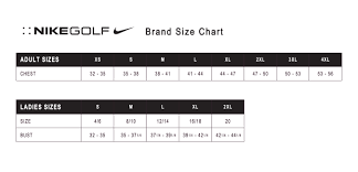 Nike Golf Sizing Chart