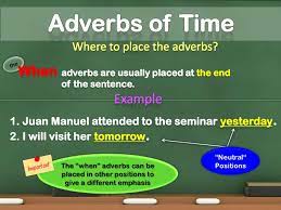 Adverbs of time express the time of an aciton. Focusing Adverbs And Adverbs Of Time
