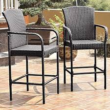costway wicker outdoor bar stool with